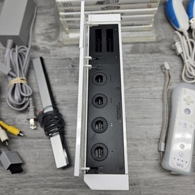 Nintendo Wii White Home Console Controllers Sensor Bar Game Lot (7) Tested Works
