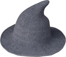 Women Halloween Witch Hat Wool Knitted Cap for Party Masquerade Cosplay Costume