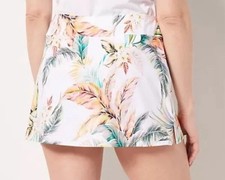 Jantzen Women's Swimsuit Sz 16 Side Slit Swim Overskirt White Tropical Print