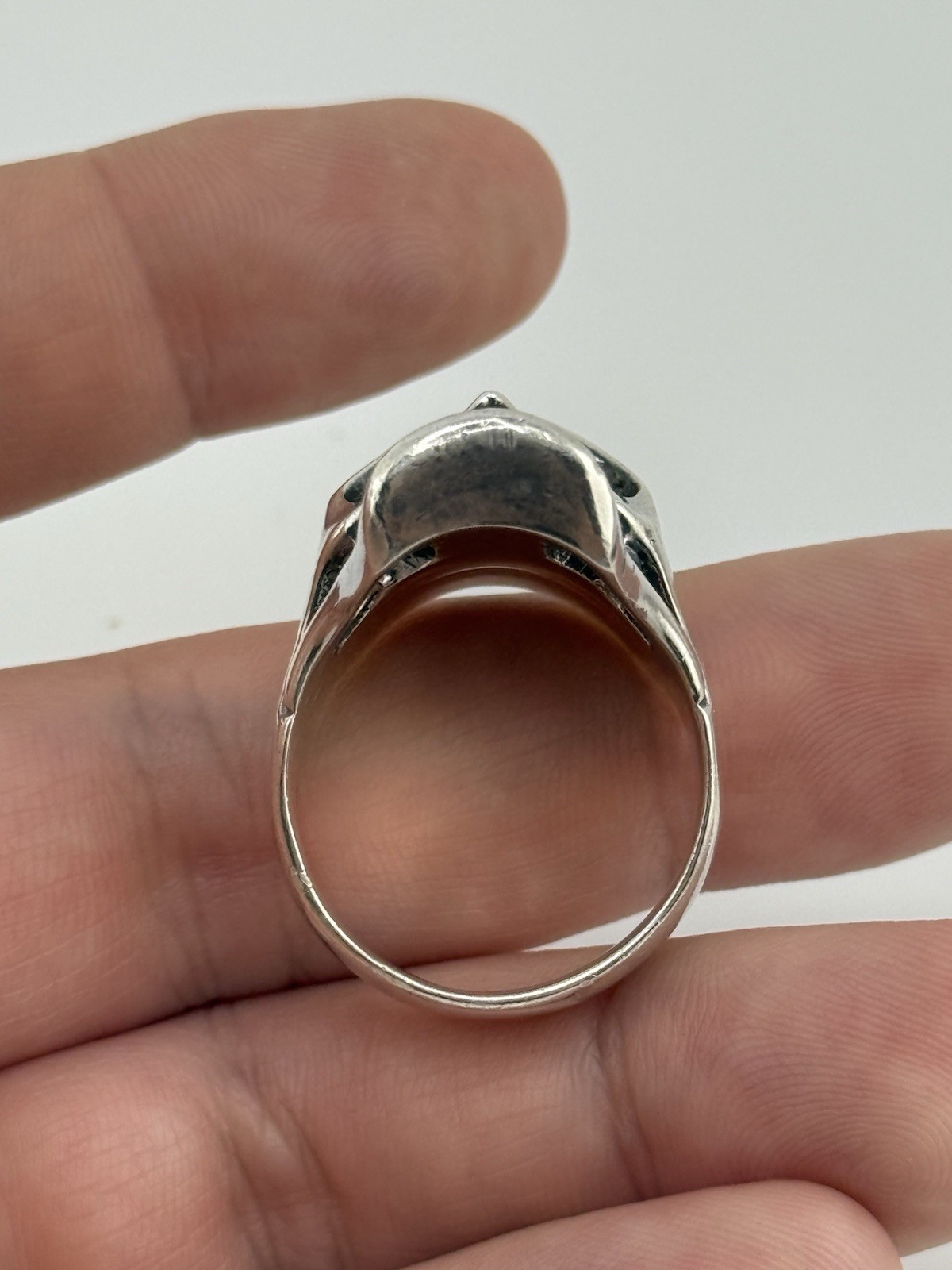 Skull Ring Solid Sterling Silver 925 Ring Heavy B… - image 5