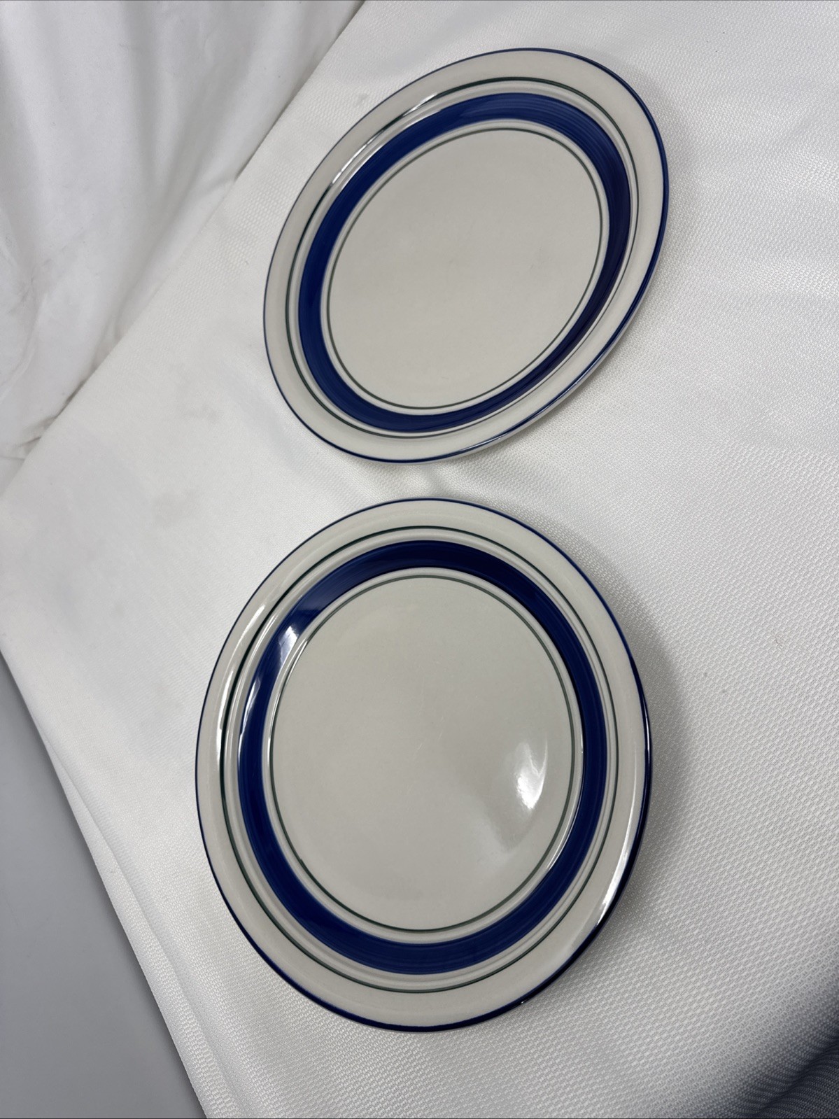 Set Of 2 Vintage Country Crock Dinner Plates Large 10 3/4”