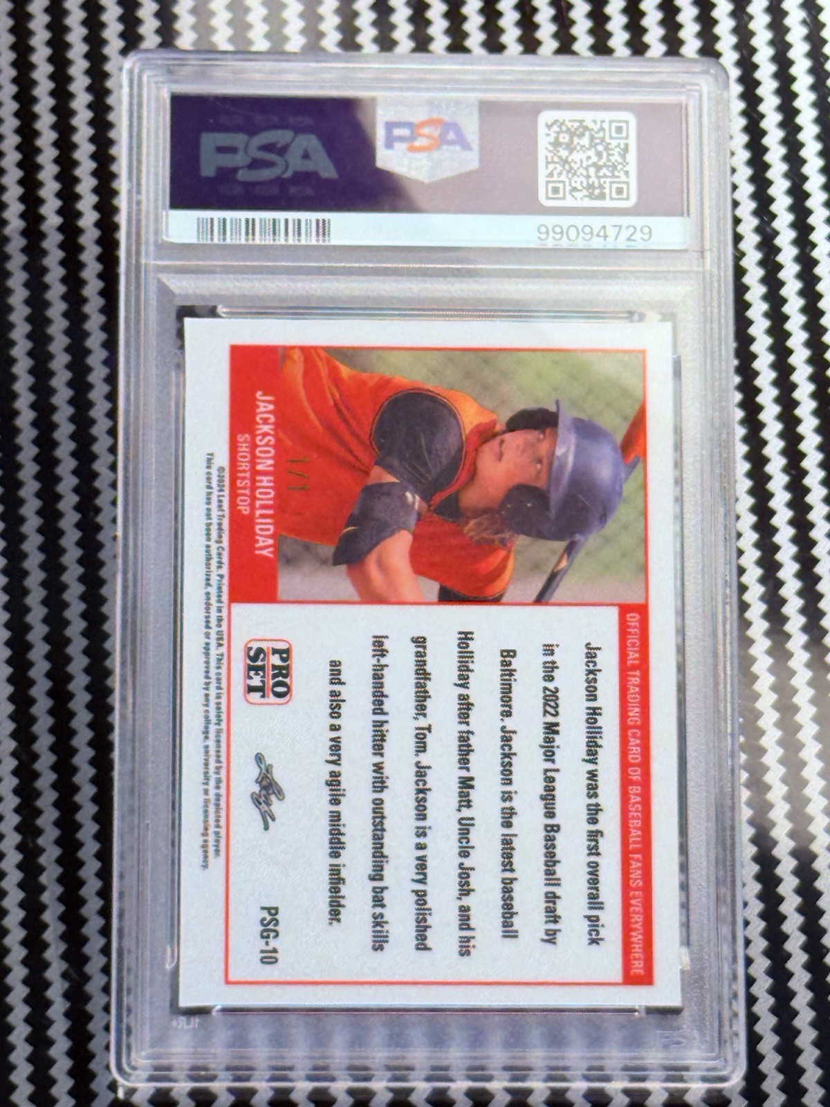 2024 Leaf Pro Set  Jackson Holliday Superfractor #1/1 Card #PSG-10🔥PSA 9🔥 view 6