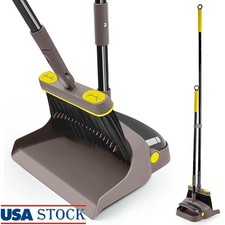 Multifunctional Broom Dustpan Set 180°Swivel Head Extendable Handle Easy Clean