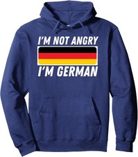 I'm Not Angry I'm German - Germany Flag American Unisex Hooded Sweatshirt