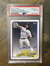 Dominic Canzone 2024 Topps Series 1 35th Anniversary RC MARINERS PSA 8