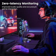 Gaming Microphone with Noise Cancelation Gain Control- USB PC Mic for Strea...