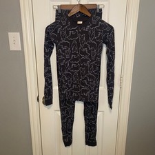 Hanna Andersson Kids Bear Print Pajama Set US 14 16 160 cm Gray Tencel Lyocell