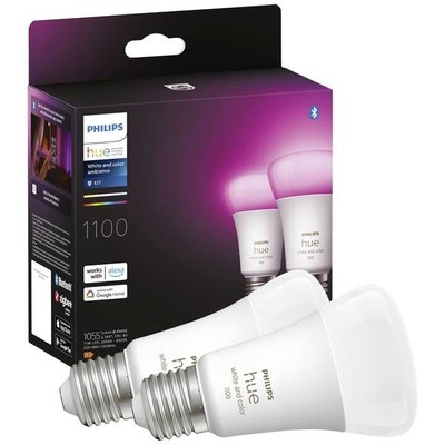 Hue 871951429131700 Kit 2 ERP LED Bulbs: F (A - G) White & Col. Amb. E27