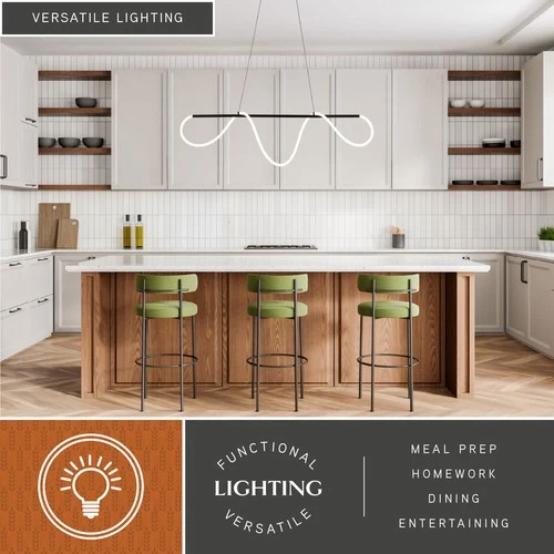 Vaxcel Lighting H0303 58"W LED Linear Chandelier - Black - Picture 9 of 11