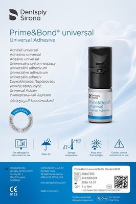 Dentsply Sirona Prime&Bond Universal Dental Adhesive 4mL Refill 60667350