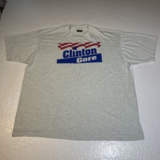 VNTG 90’s Clinton Gore 96’ Election T-Shirt Single Stitch USA Made XXL