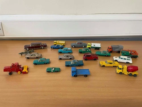 Vintage Collection Of 22 Die-cast Model Toy Cars Lesney Corgi etc.