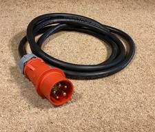 IEC309 32A 415V 3-Phase Connector Plug and 2.5M Lead IP44