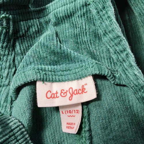 Lot Of 2 Cat & Jack Denim Bib Overalls Girls Sizes 10/12 & 14 Green & Blue - Picture 11 of 14