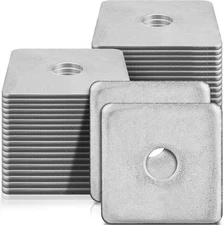 70 Pcs Galvanized Square Washers Plate 1/2" ID, 2x2 OD, 3/16" Thickness Heavy...