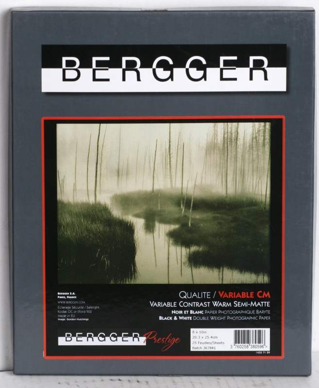 BERGGER QUALITE VARIABLE CM Warm Semi-matte Black &White Photo Paper 8x10-25 sht