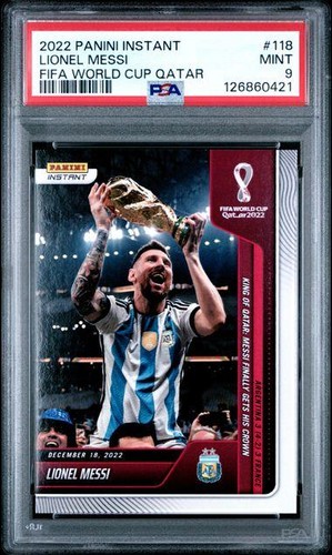 2022 Panini Instant FIFA World Cup Qatar Lionel Messi #118 PSA 9