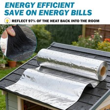 5㎡/10㎡ Aluminium Roofing Foil, for Flat Roofs, Garden Shed Roofs, Metal Carports