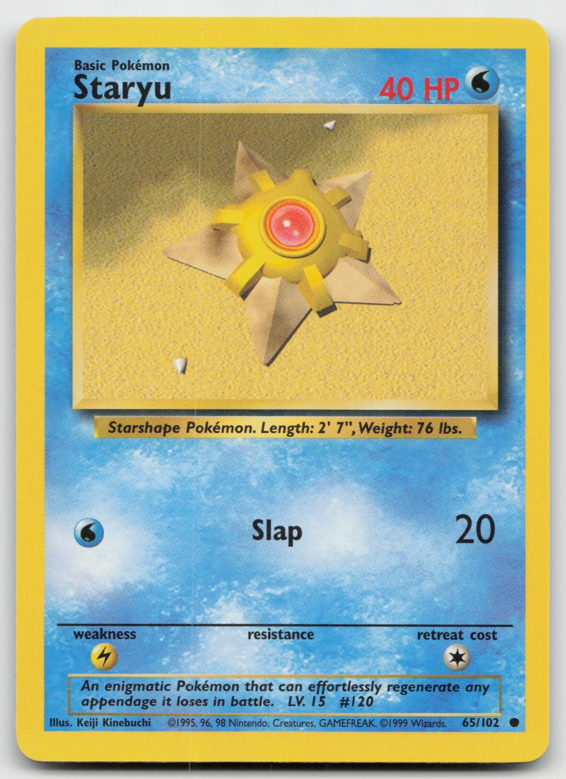 Staryu 65/102 Common Base Set Unlimited Pokemon NM