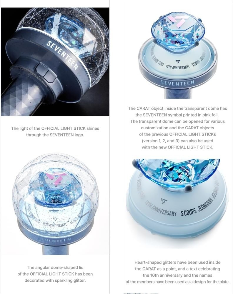 SEVENTEEN 10th Anniversary Light Stick Diamond Dome Gradient Pink
