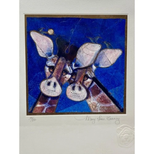 Calico Giraffe Numbered Picture Print & Signed By Artist Mary Linn Benning