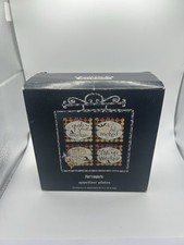 Pier 1 Set of 4 Halloween Witch 6" Appetizer Dessert Plates Harlequin Orange