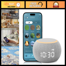 Soothing White Noise Sound Machine with Night Light, Dual Alarm, App Control T