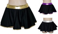 Sidelines CIRCLE SKIRT Dance Costume Black With Color Trim  Size Choice New