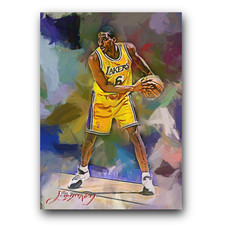 Eddie Jones Art Card Limited 21/50 Edward Vela Signed (Los Angeles Lakers)