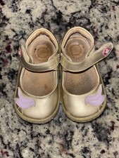 Livie And Luca Girls sz 6 Shoes Pio Pio Purple Bird Mary Jane Shimmer Gold
