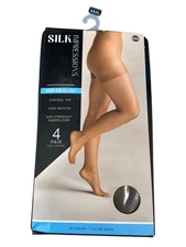 Silk Impressions Sheer Control Top Pantyhose Size XXXL 4 Pair 20 Denier NEW