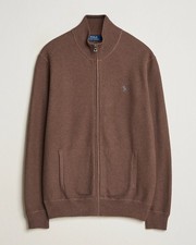 Image of POLO RALPH LAURENTextured Full-Zip Dark Roast Melange size L