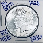 1923 BU UNCIRCULATED SILVER PEACE DOLLAR AUTHENTIC U.S. MINT FREE SHIPPING 3986