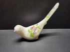 Vintage Fenton Bird Of Happiness Violets In The Snow Hand Painted Milk Glass