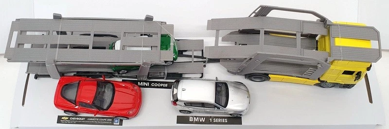 Novo Ray escala 1/43 15865 - MAN F2000 transportador de carro inclui Corvette, Mini e BMW - Imagem 3 de 4