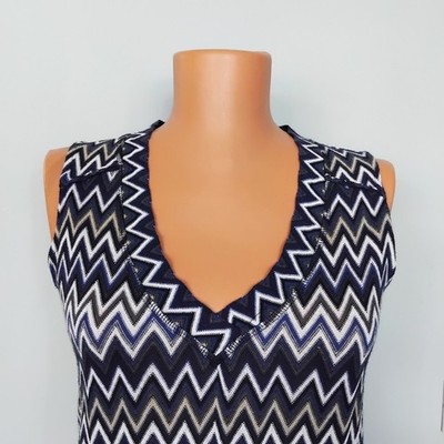 Vintage RIANI Knit Midi Dress, Geometric Pattern Summer Dress