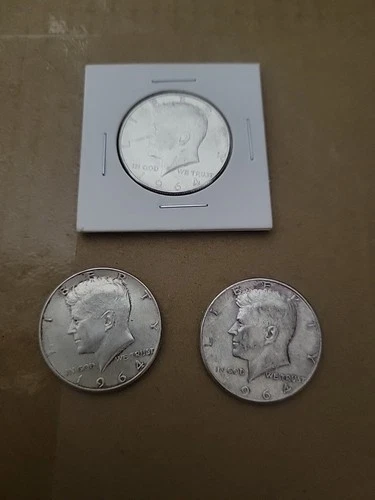Lot of (3) 1964 Kennedy Half Dollar Uncirculated 90% Silver NICE