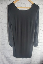 Sweet Storm Women’s L Black Mini Dress Sheer Peekaboo Split Sleeve Bodycon