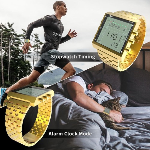 TVG Men's Digital Watch,Military Sports Waterproof LED Watch with Remote Gold - Picture 4 of 8