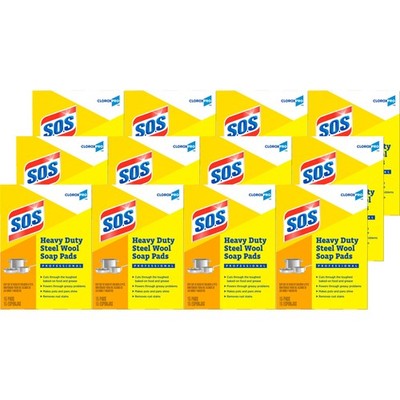 S.O.S Steel Wool Soap Pads 15 Count Durable Multi Surface Cleaner for Tough M...