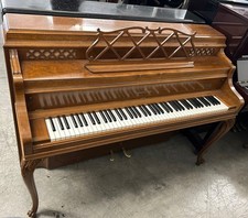 Steinway 100 Louis XV Upright Piano 42" Satin Walnut