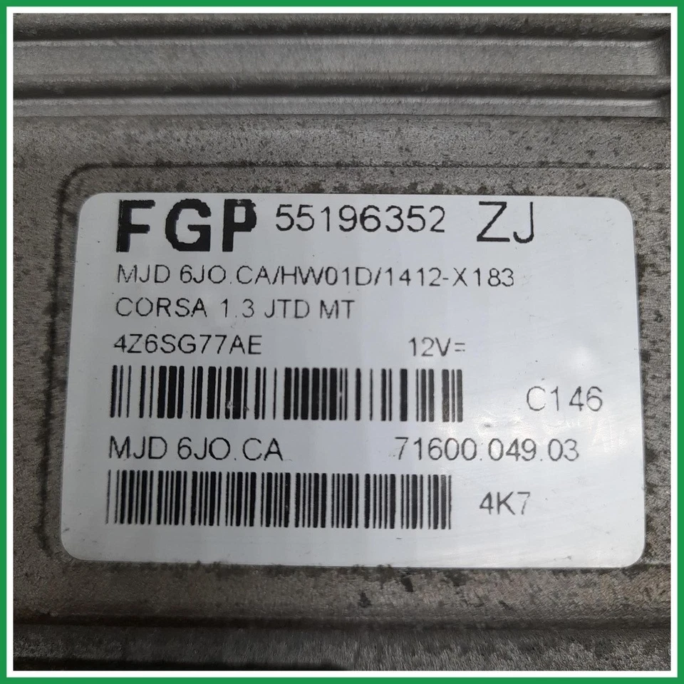 Centralina Iniezione Magneti Marelli MJD6JO.CA Opel Corsa C 55196352 2003 2006   - Immagine 3 di 4