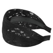 Black Lace Headband for Women, Boho Wide Headbands Thick Headbands with Teeth,