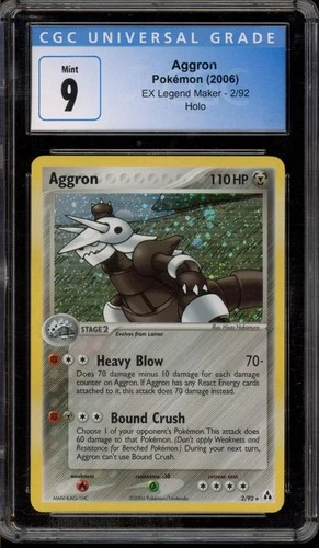 Pokemon Aggron EX Legend Maker Holo Rare #2 CGC 9 Mint