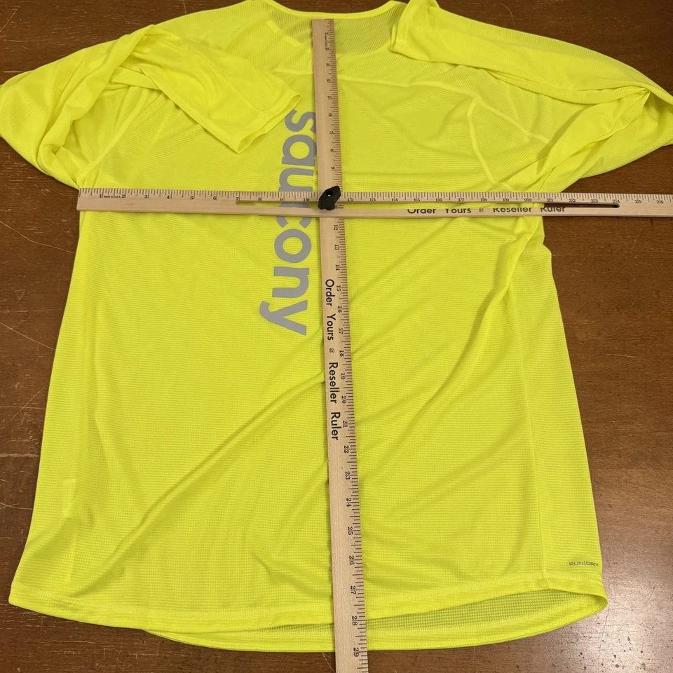 Camisa Saucony Para Hombre Extra Grande Verde Neón Manga Larga Correr Foto 4 de 4