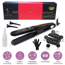 Professional Steam Hair Straightener Ceramic Vapor Argan Oail Hair Flat Iron UK