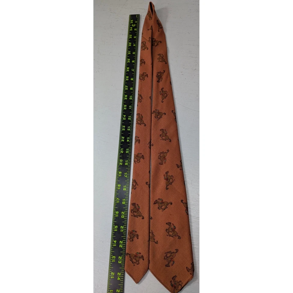 Vintage 80s Sox Miller Tie Mens Wool Hand block Cowboy Western Horse Back Riding - Image 3 of 4