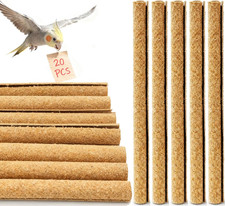 20-Pack Sanded Perch Covers for Parakeets - Bird Perchs Covers 7.5" L X 3/8" D B
