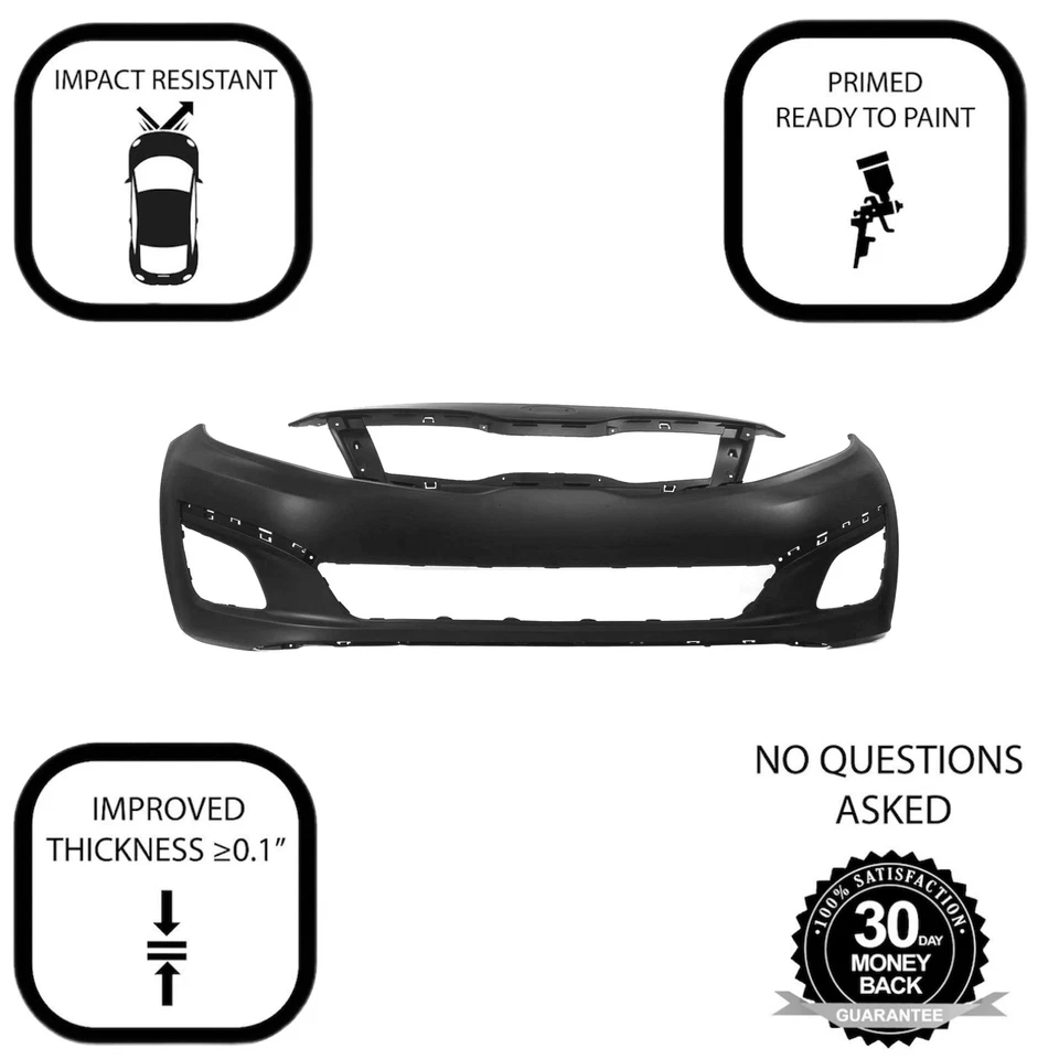 Cubierta de parachoques delantero imprimada para Kia Optima 14 15 2014-2015 construida en EE. UU. Foto 3 de 4