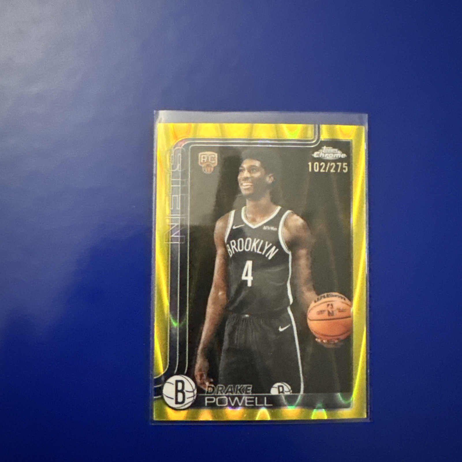 2025-26 Topps Chrome Drake Powell #272 RC /275 Wave Refractor Brooklyn Nets SP